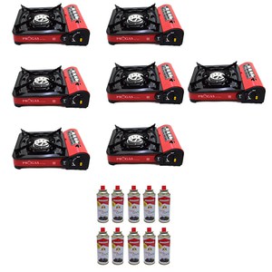 Progas Kompor Portable 7 Pcs + 10 Pcs Gas Kaleng Suoer cook - paket