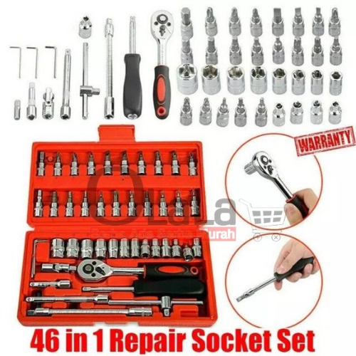 Kunci shock set 46pcs 1/4&quot; multifungsi JL-1046