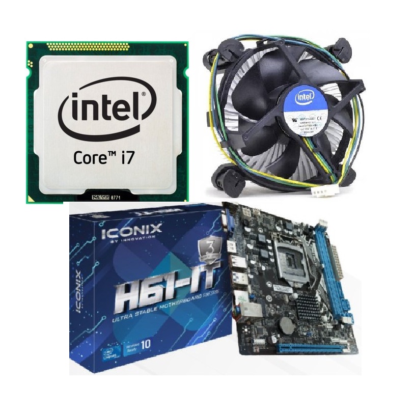 PAKET HEMA PROCESSOR INTEL CORE I7 2600 + MOTHERBOARD H61