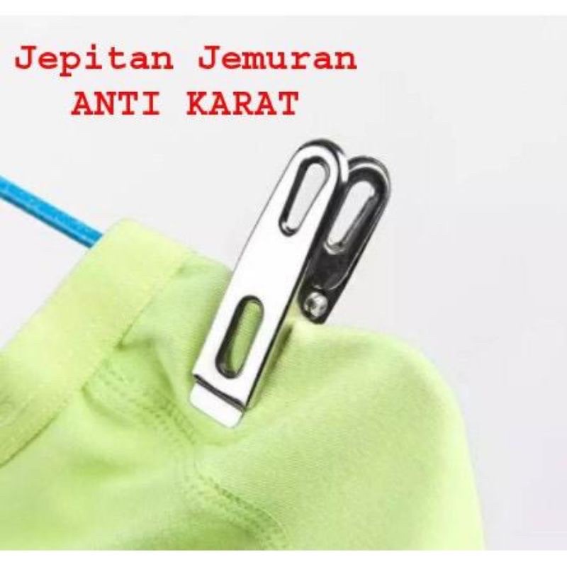 JEPITAN JEMURAN STAINLESS isi 20pc / JEPIT BAJU PAKAIAN / PENJEPIT JEMURAN BAJU LAUNDRY DRY CLIPS STAINLESS