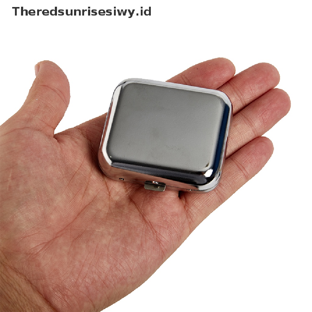 # Alat Rumah Tangga # Asbak Rokok Portable Bentuk Kotak Bahan Stainless Steel Dengan Tutup