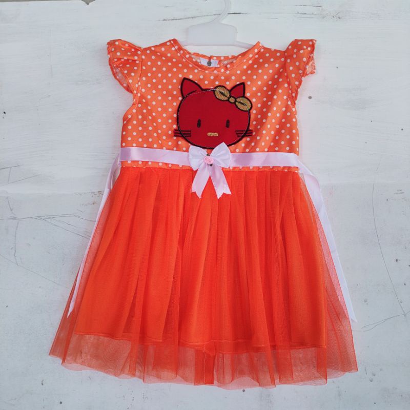 Dress syalala anak 1 2 tahun tutu gaun anak cewek perempuan murah  ( dress syalala hk)