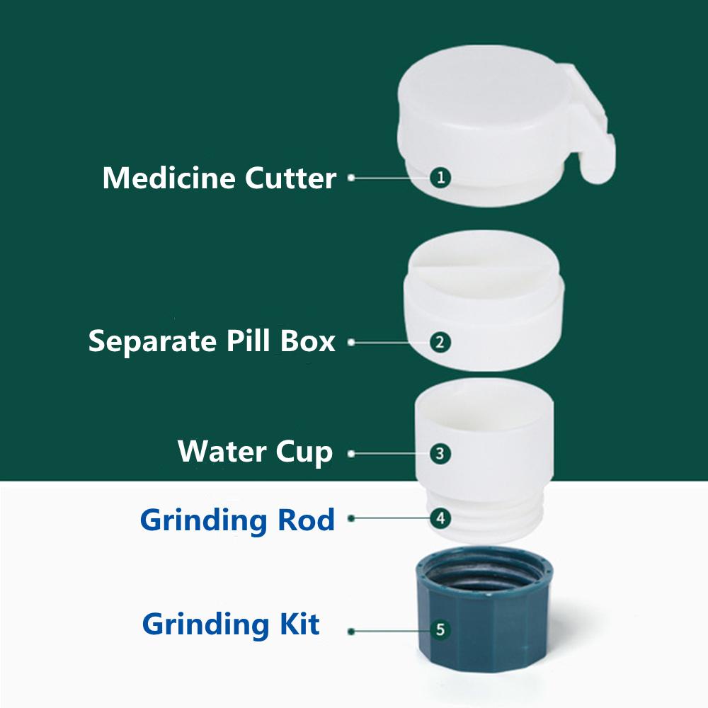 Top Pill Crusher Pill Chopper 3in1 Pill Box Wadah Tablet Obat Pemotong