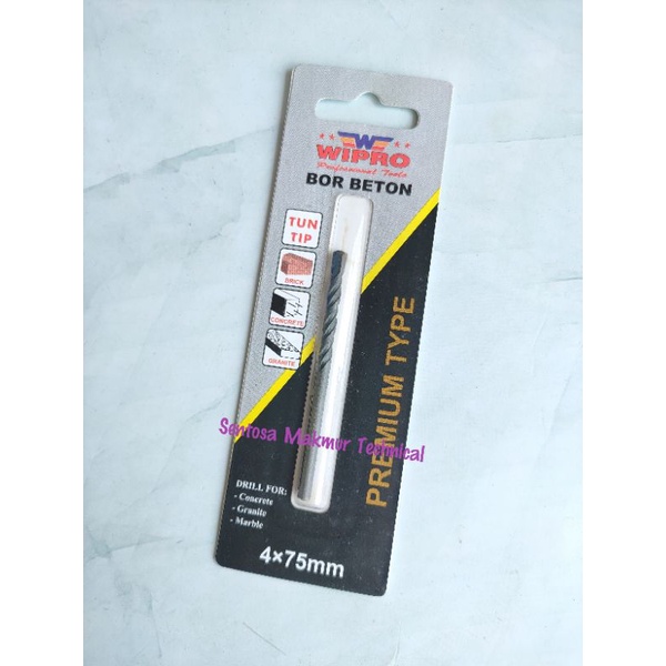 WIPRO 4 x 75 MM Mata Bor Beton Tembok Masonry Drill Bits 4mm