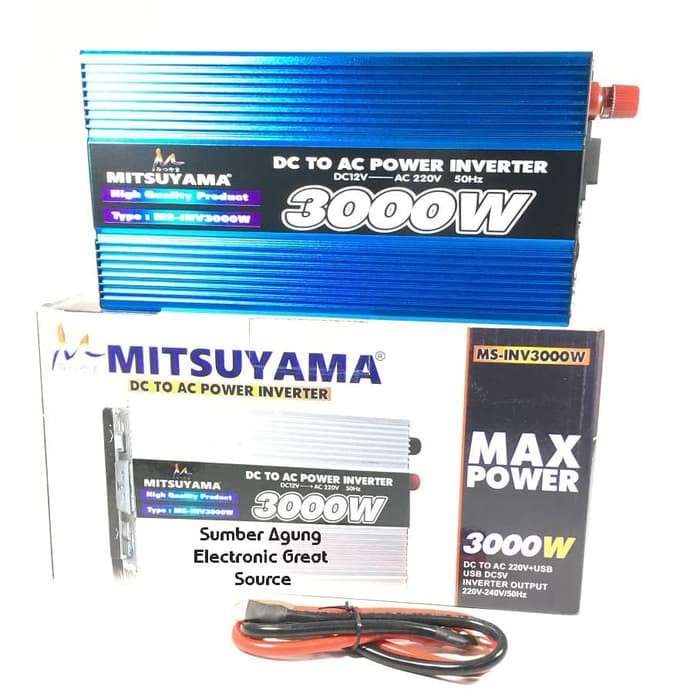 Inverter 3000W Mitsuyama MS-INV3000W DC to AC 220V USB Berkualitas max