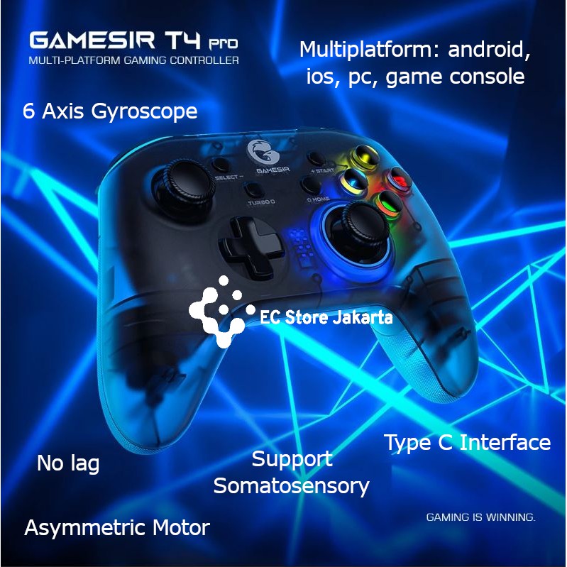 Gamesir T4 Pro Gamepad Game Controller Joystick Hybrid Smartphone Holder Game Console Wireless