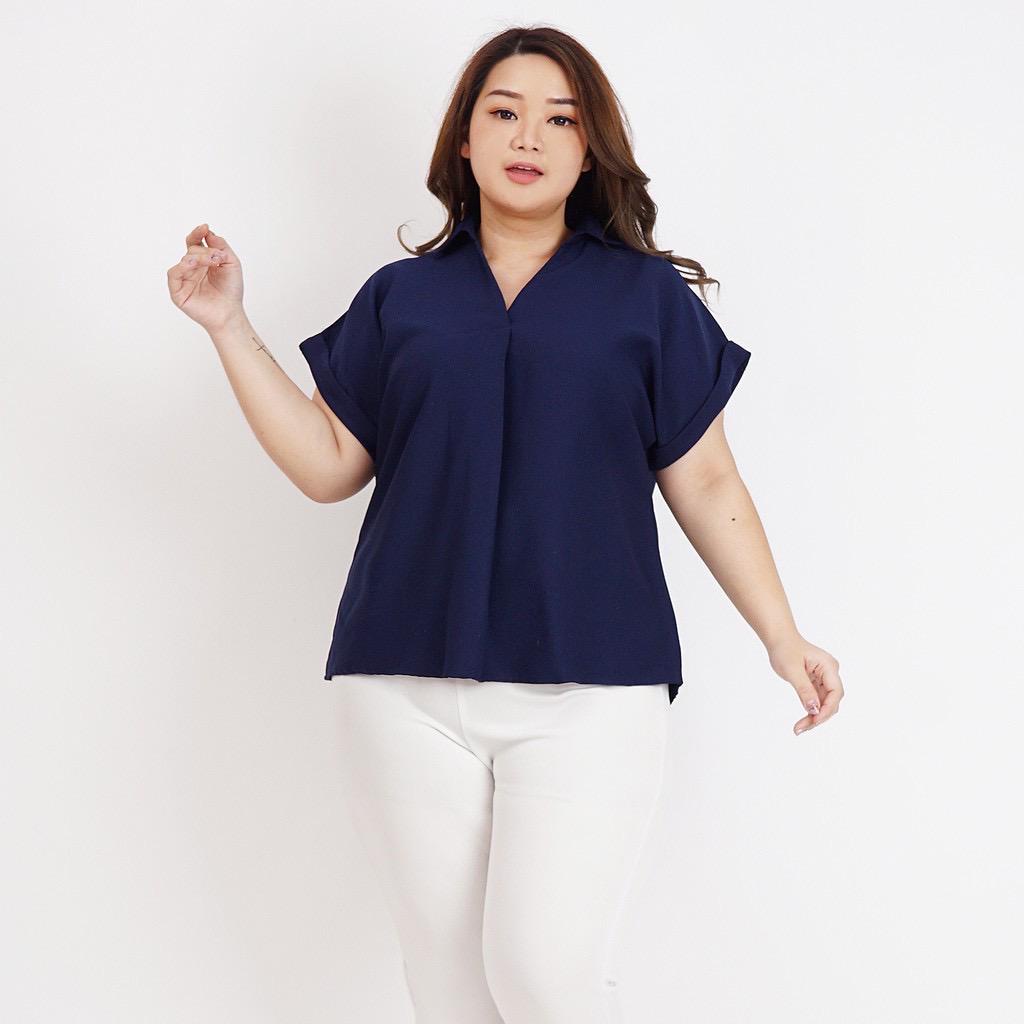 Toply shop Blouse Basic jumbo XXXL Blouse wolfis