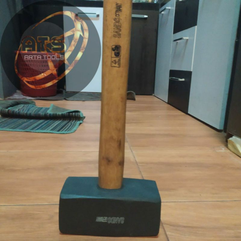 (ATS) palu godam 5 kg gagang kayu SANDS, palu bodem 5 kg palu 10 Lb