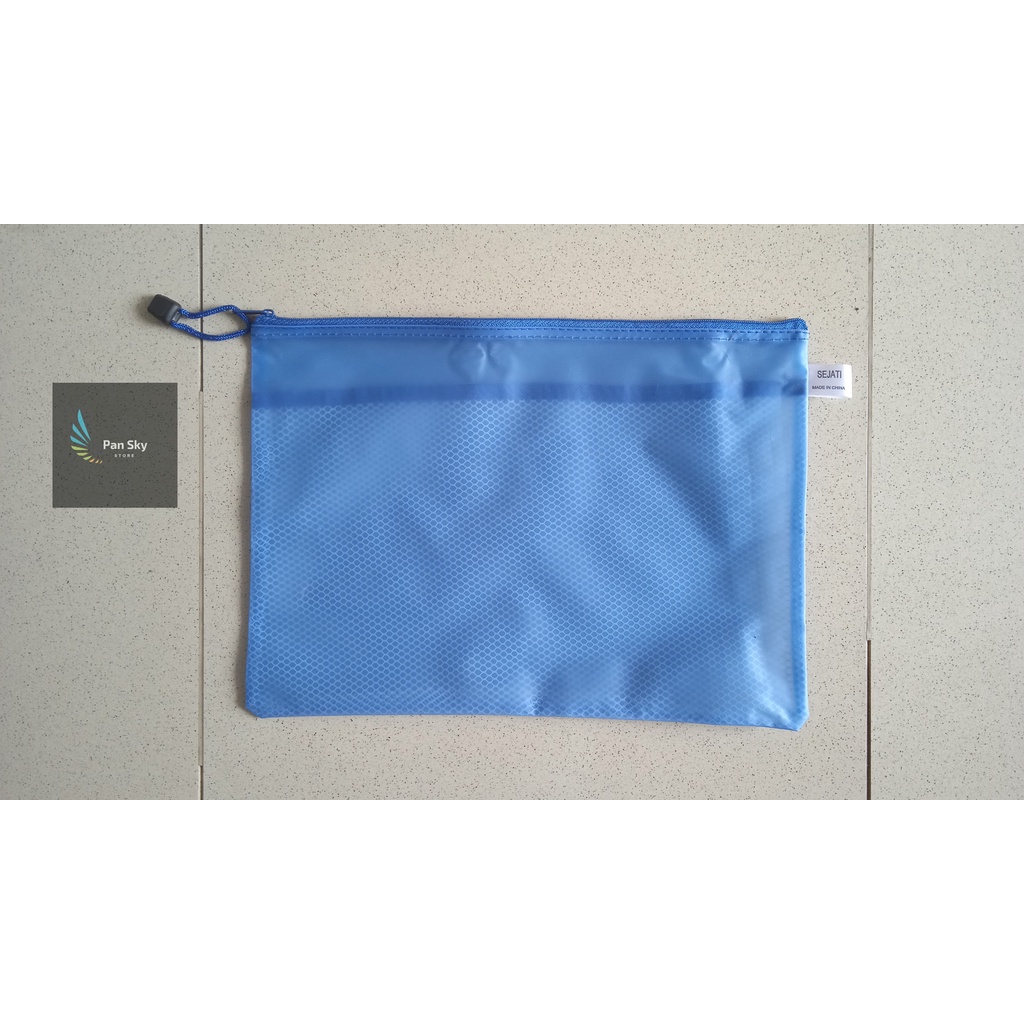 

Tas Map Data Resleting Plastik Jaring A4 / Data Zipper Bag Plastic A4