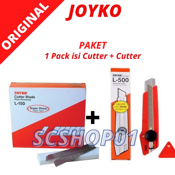 

Cuci Gudang Paket Cutter + Isi Cutter Joyko Cutter Besar Limited