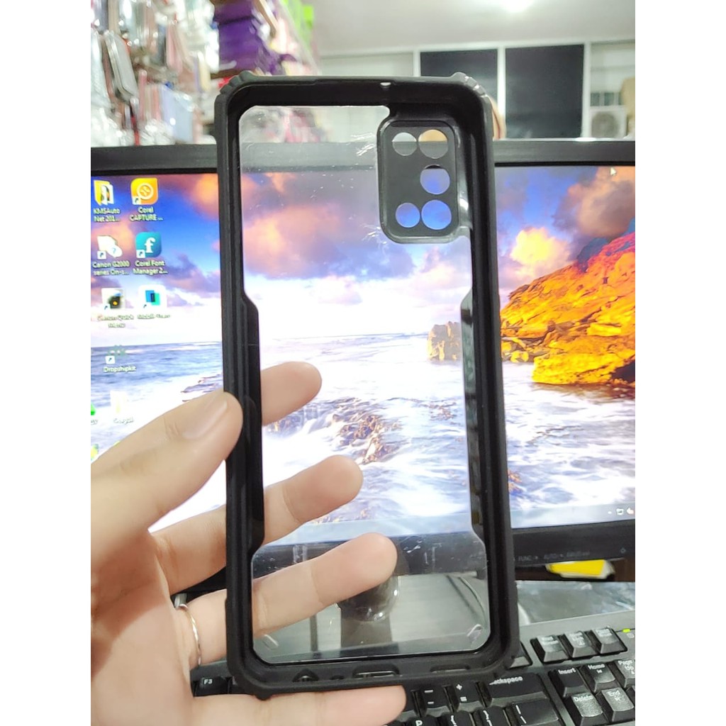 Anti Shocking Samsung A02S A025F 6.5 Inch Hardcase List Hitam Acrylic Case