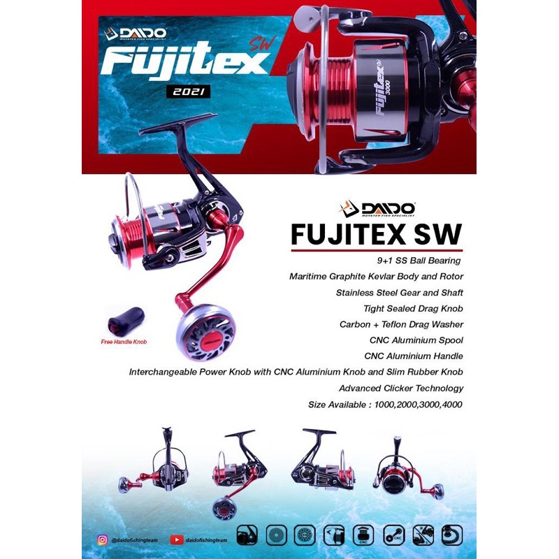 Kartinifishing Reel Daido Kuruma SW dan Fujitex SW powerhandle