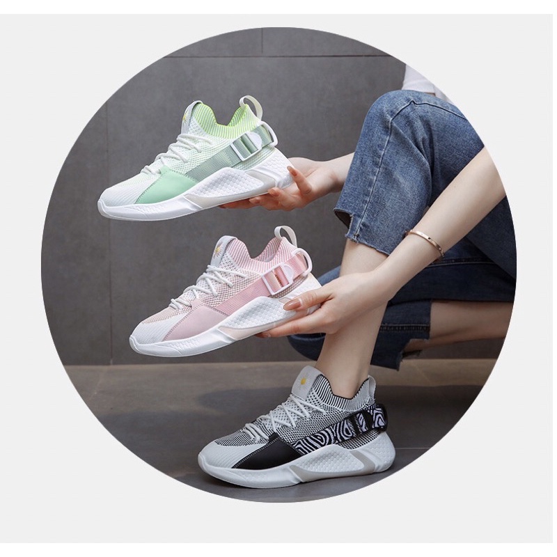 Sepatu sneakers import wanita sepatu lari olahraga jalan-jalan