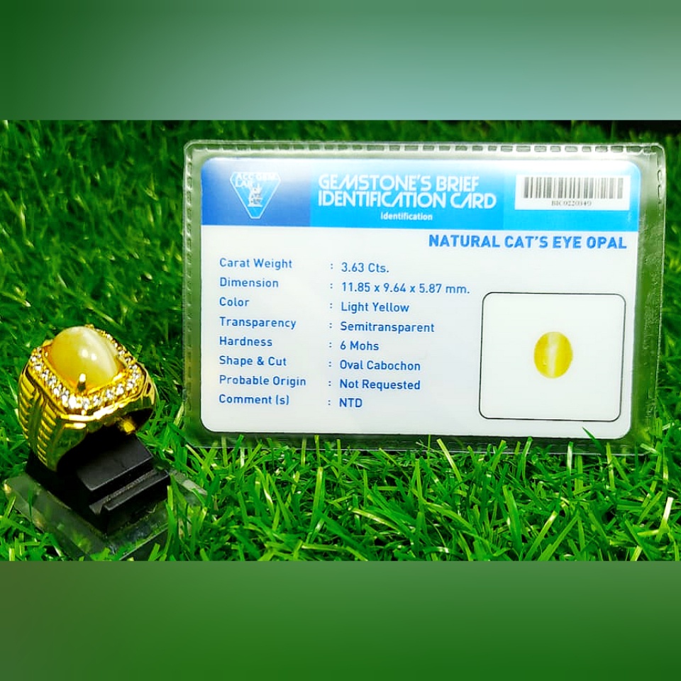 cincin batu permata cat eye natural asli top quality