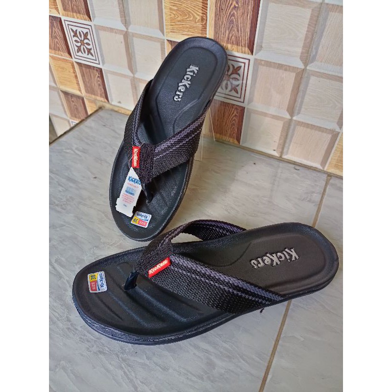 sandal jepit sandal kasual sandal bisban hitam