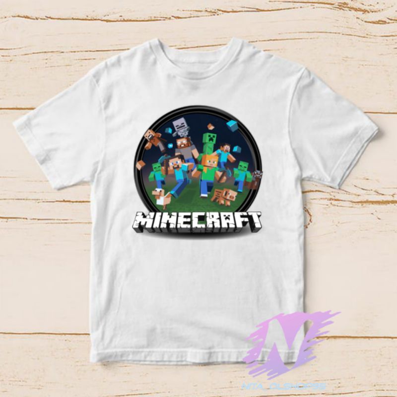 kaos anak minicraft baju karakter anak minecraft