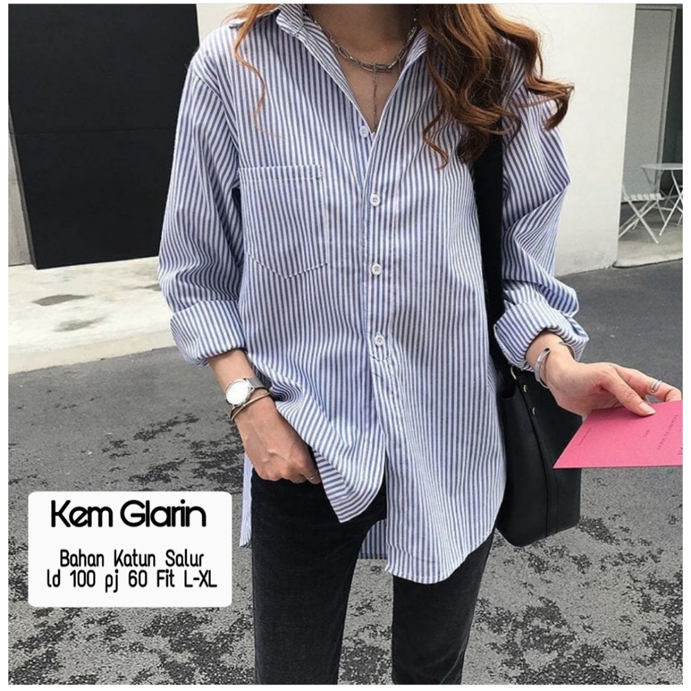 COD Kemeja wanita salur top glarin