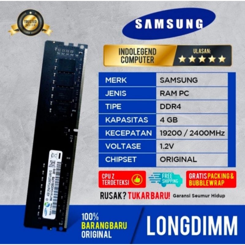 RAM SAMSUNG LONGDIM DDR4 4GB PC2400