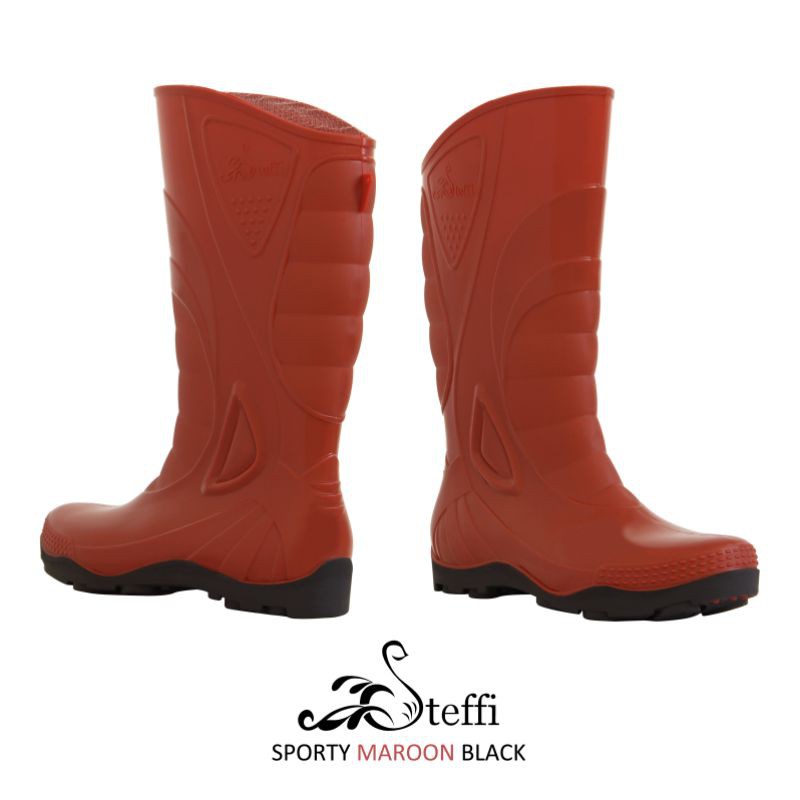 SPORTY 27 (41-42) | Steffi Boots SEPATU BOOT PVC ramping RIDING BIKER moto anti air pria laki spatu bods bot COD