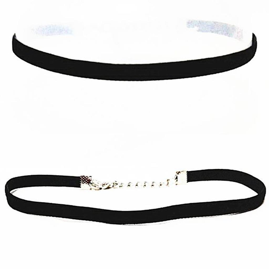 Black Stripe Plain Velvet Choker / Thin Velvet Choker Necklace | Kalung Handmade