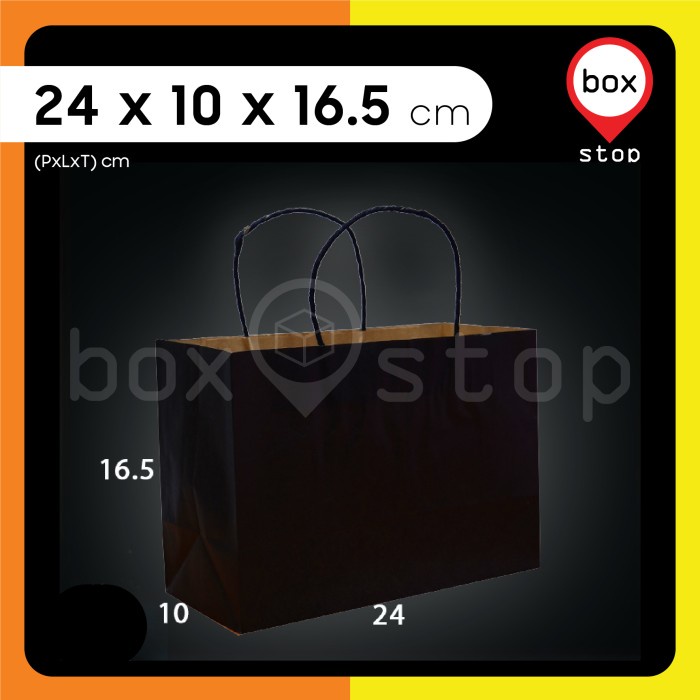 

Paper Bag - Paperbag Polos - HITAM- 24x10x16.5 cm (20 pcs)