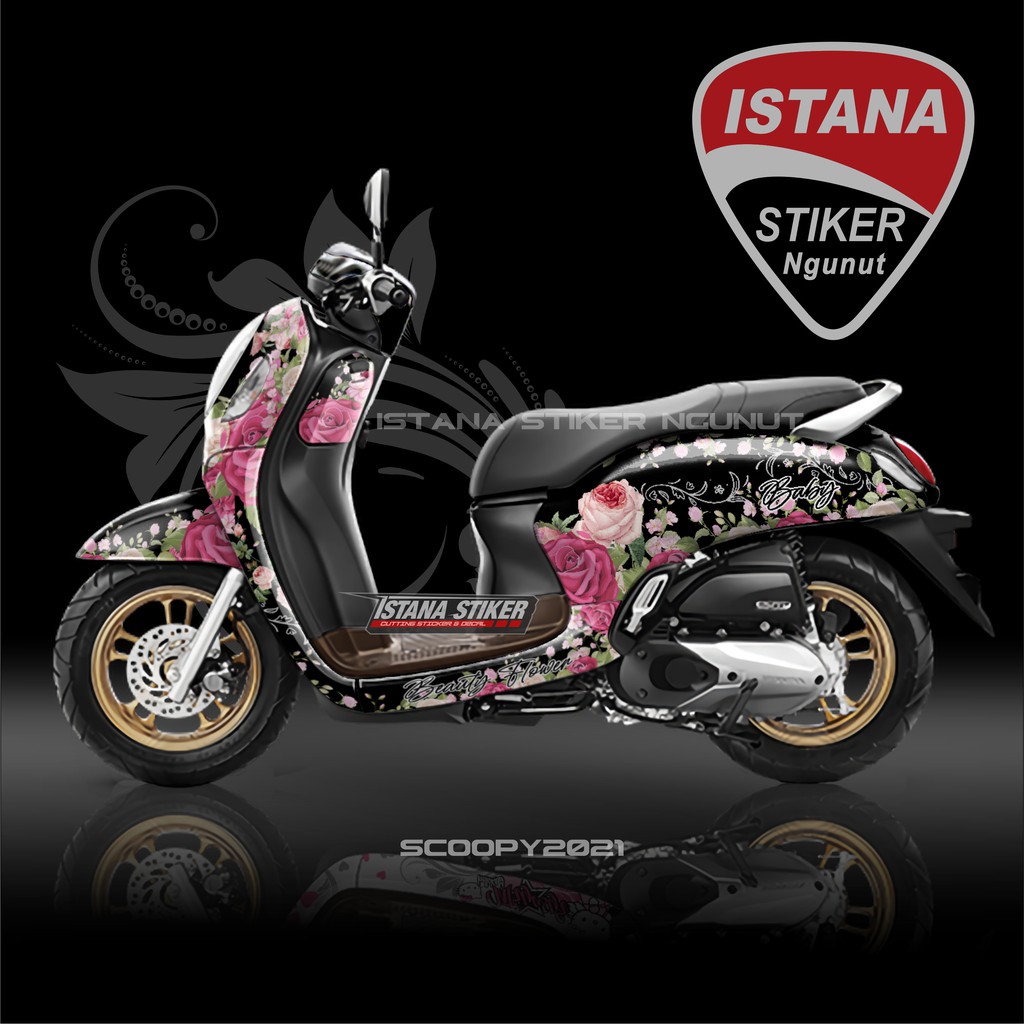 Scoopy New 2021 Sticker Bunga (Fullbody)