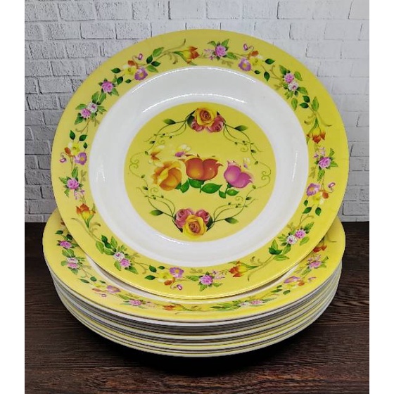 PIRING MAKAN SEMI MELAMIN 1 LUSIN