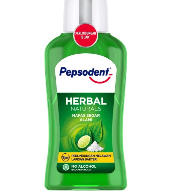 옷 Pepsodent Mouthwash Expert Protection Herbal Natural 300 ml Terbaru