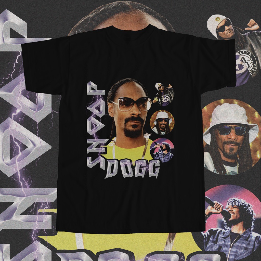 Nostalgila Merch | tshirt Snoop Dogg | Rapper | Hitam Vintage Tee | Unisex kaos snoop dogg raptee vi