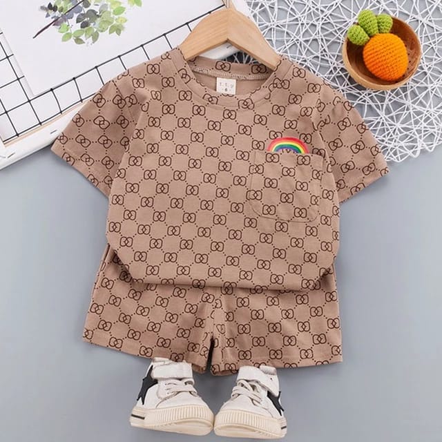 BEFAST - ZTL OOTD Setelan Anak ARINA / Set anak prestin rainbow UNISEX / Set Atasan Kaos Lengan Pendek+Celana Pendek / Oneset Kekinian Anak-Anak / Pakaian Unisex Motif / Setelan Santai Anak Perempuan/Laki-Laki