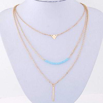 Kalung Korea Best Seller Etsy Forever21 Triangle Shape Decorated Multilayer Design T6DFCD