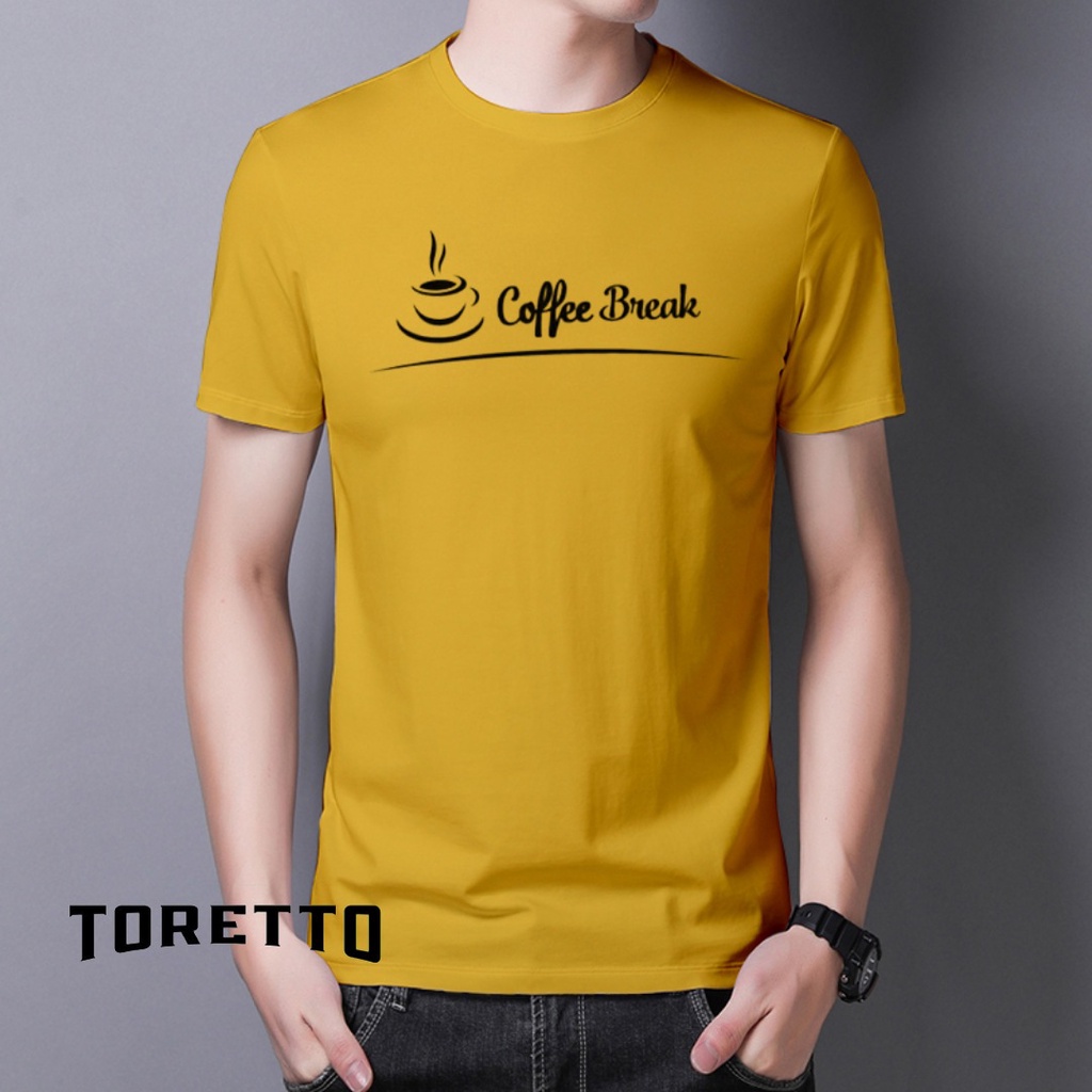 TORETTO - BAJU KAOS COFFEE BREAK || KAOS DETAK JANTUNG || BAJU SIMPLE HARIAN || KAOS DISTRO KEREN