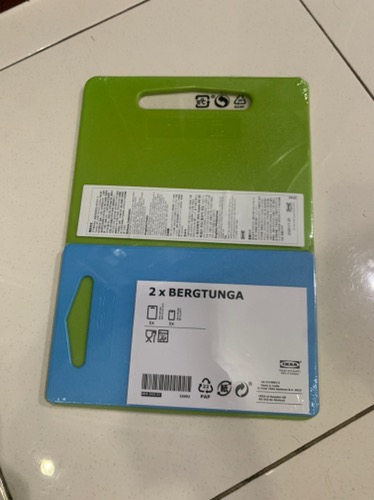 Brgtunga Talenan Sayur Buah Daging, Alat Masak Dapur. Isi 2 Pcs, Hijau Dan Biru