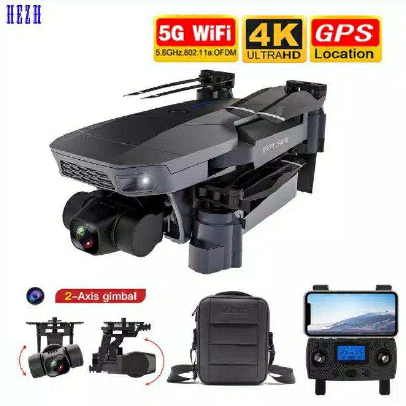 Sg907 Pro Drone Quadcopter Rc Gps Dengan Kamera Gimbal 2 Axis 4k Hd 5g Wifi