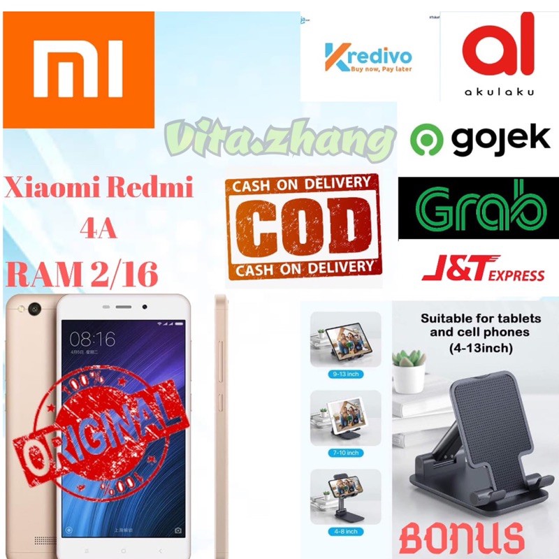 XIAOMI REDMI 4A 2/16GB FREE BONUS STANDING HP UV