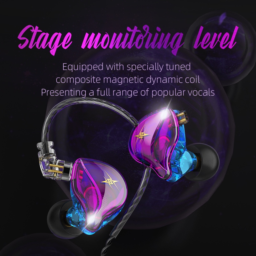 QKZ ZXT 1 Dynamic HIFI Bass IEM Headphone WITH MIC alt ZSN Pro MT1