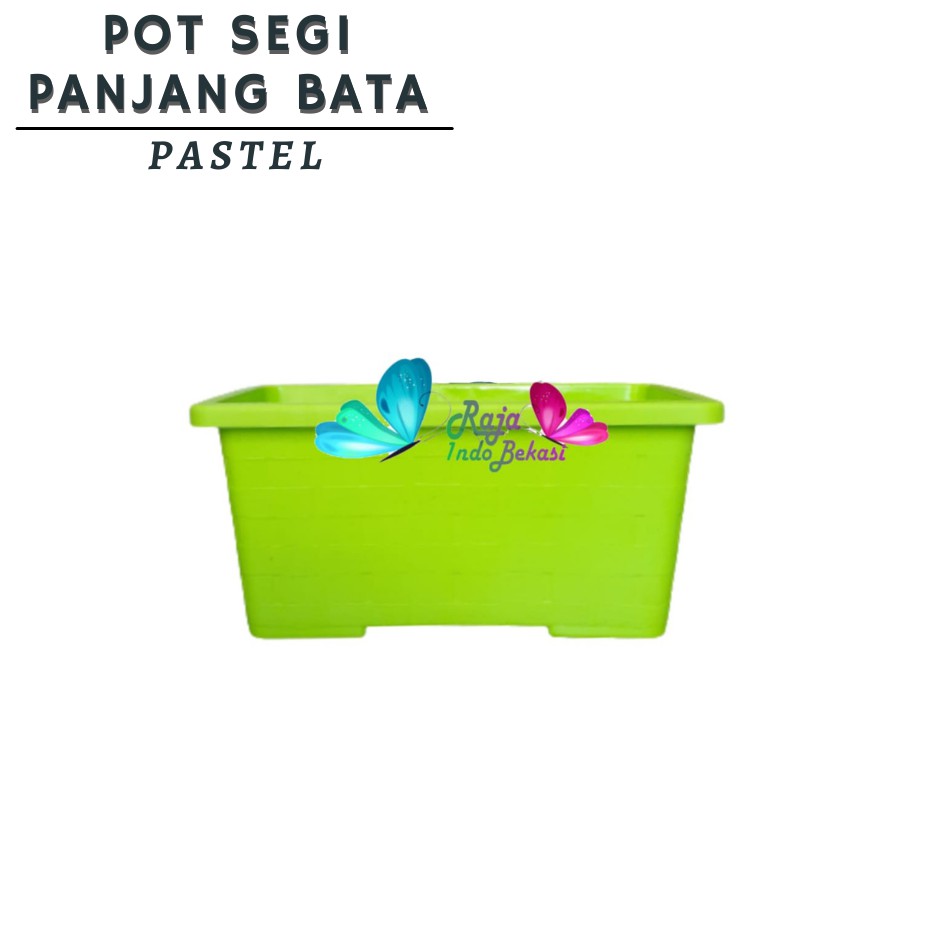 Pot Segi Panjang Bata 25 Cm Pastel Pink Hijau Biru Pot Bunga Panjang Roemah Pot Kotak Bagus