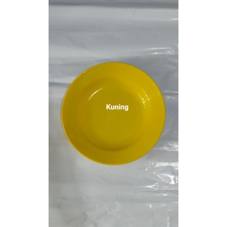 piring plastik warna satuan ukuran 9inchi-Kuning piring plos