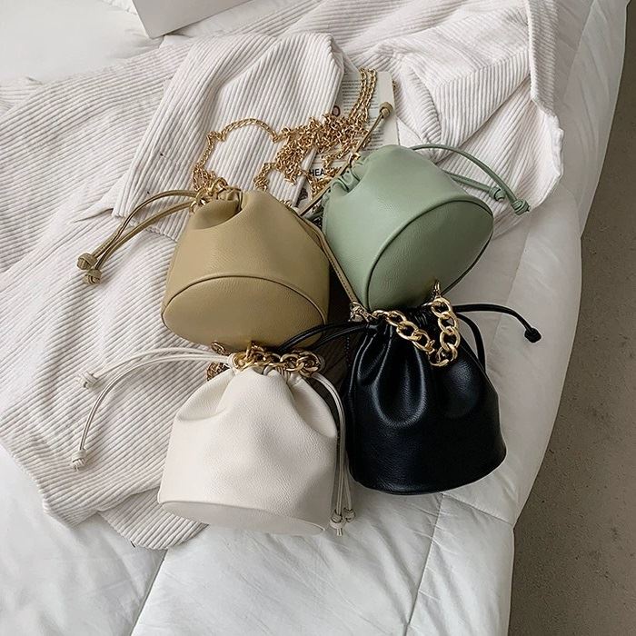 BJ212503 - BEIGE/BLACK/GREEN/YELLOW - TAS SLEMPANG SERUT TALI RANTAI WANITA FASHION IMPORT MODIS ELEGAN TERMURAH TERLARIS TERBARU BAGSTORE JAKARTA TAS BATAM JT12503 GT1874