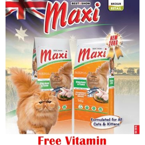 Makanan Kucing MAXI 500gr Free Vitamin Premium Quality Dewasa &amp; Kitten Dry Food Pakan Kering Pelet