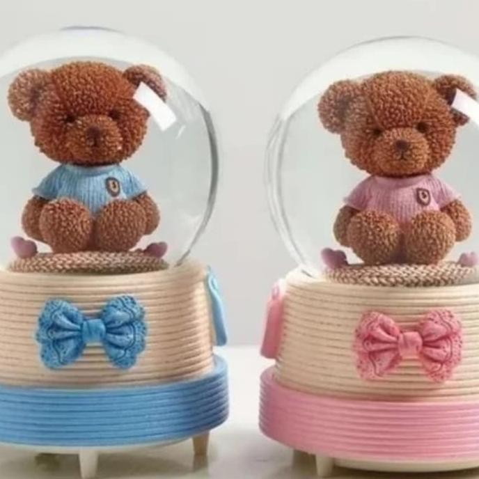 Open Ds Snowball Musik + Lampu Teddy Bear