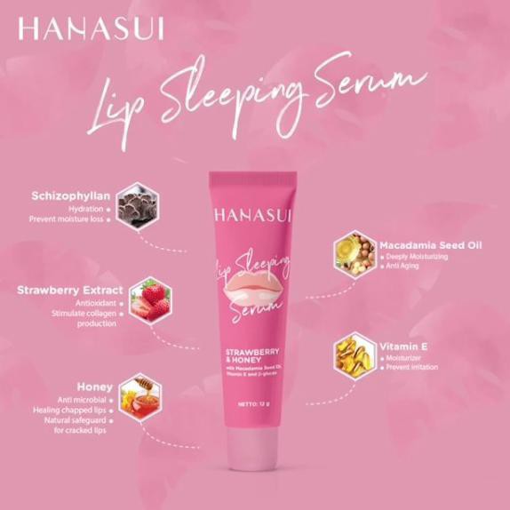 Hanasui Lip Sleeping Serum Strawberry &amp; Honey 12gr