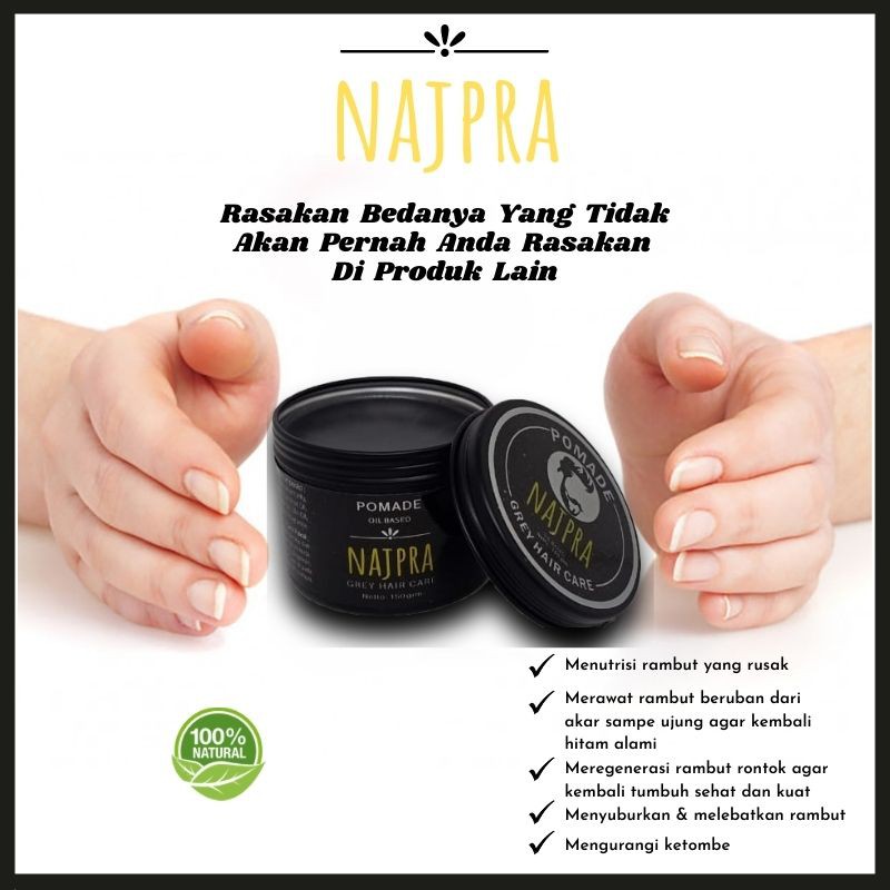 Jual Minyak Rambut Pomade Najpra Oil Based Obat Rambut Uban Hitamkan Rambut Secara Alami Penghilang Uban Indonesia Shopee Indonesia