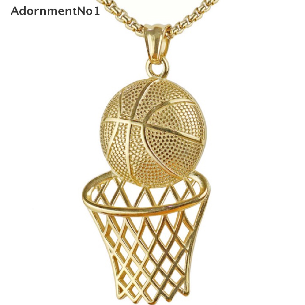 (AdornmentNo1) Kalung Rantai Dengan Liontin Ring Basket Gaya Hip Hop Untuk Wanita