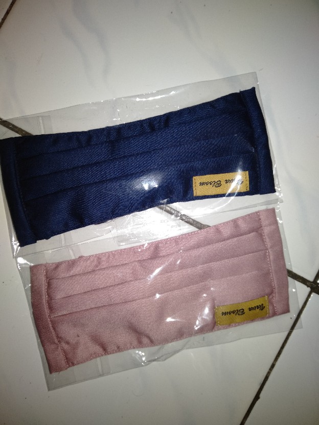 Masker Serut Dua Lapis Masker Hijab Masker Headloop Masker Vava Bloom