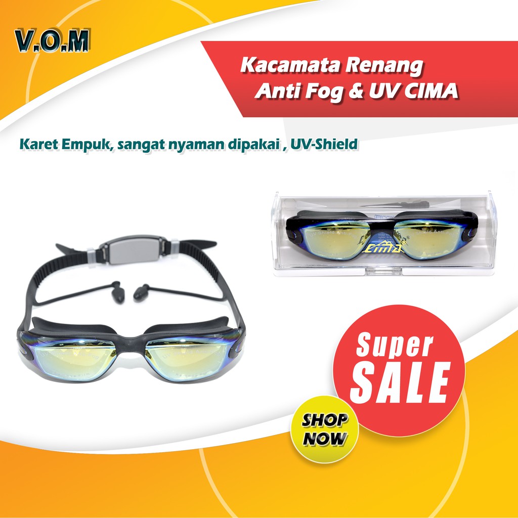 VOM Kacamata Renang Anti Fog &amp; UV CIMA / Swimming Goggles - 0142