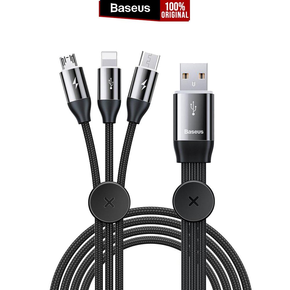 

Kabel USB C + Lightning + Micro Baseus Cable Charger Car Co-sharing