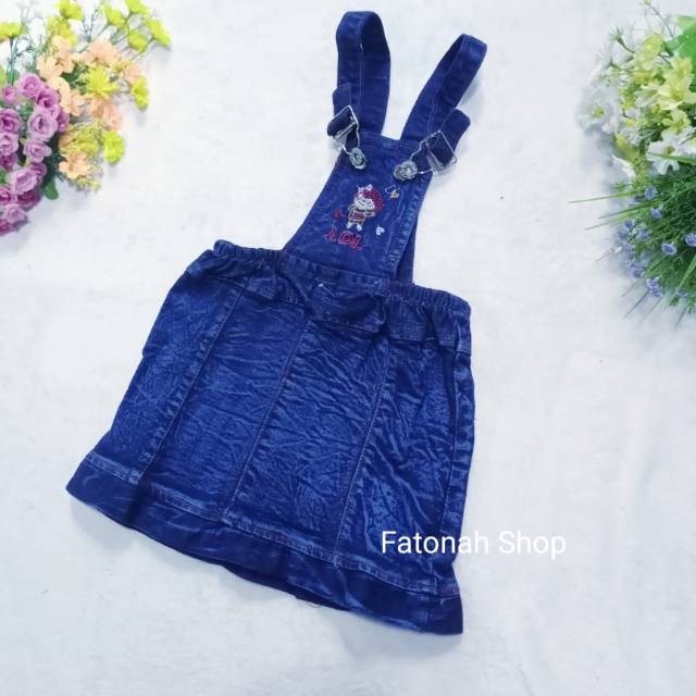 Overall anak cewek 2 3 4 tahun perempuan jeans stretch rok