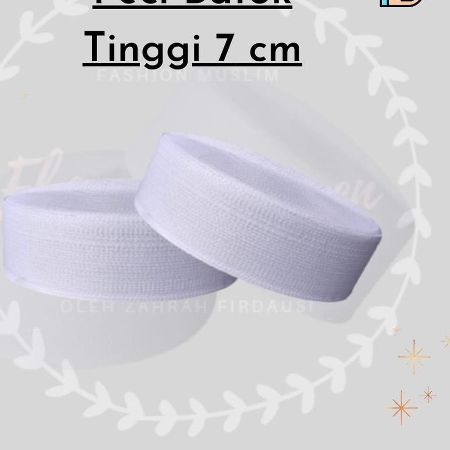 Best Peci Batok Pendek 7 Cm Songkok Putih Kopiah Haji Kopyah Polos