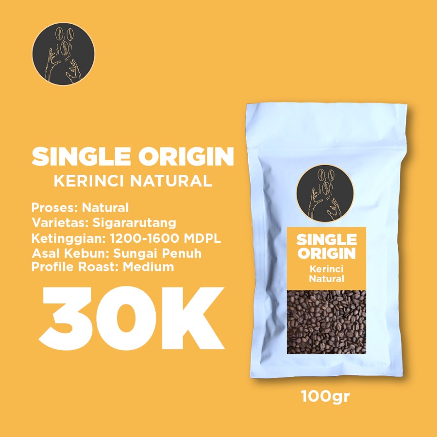 

SINGLE ORIGIN KERINCI NATURAL 100 GRAM